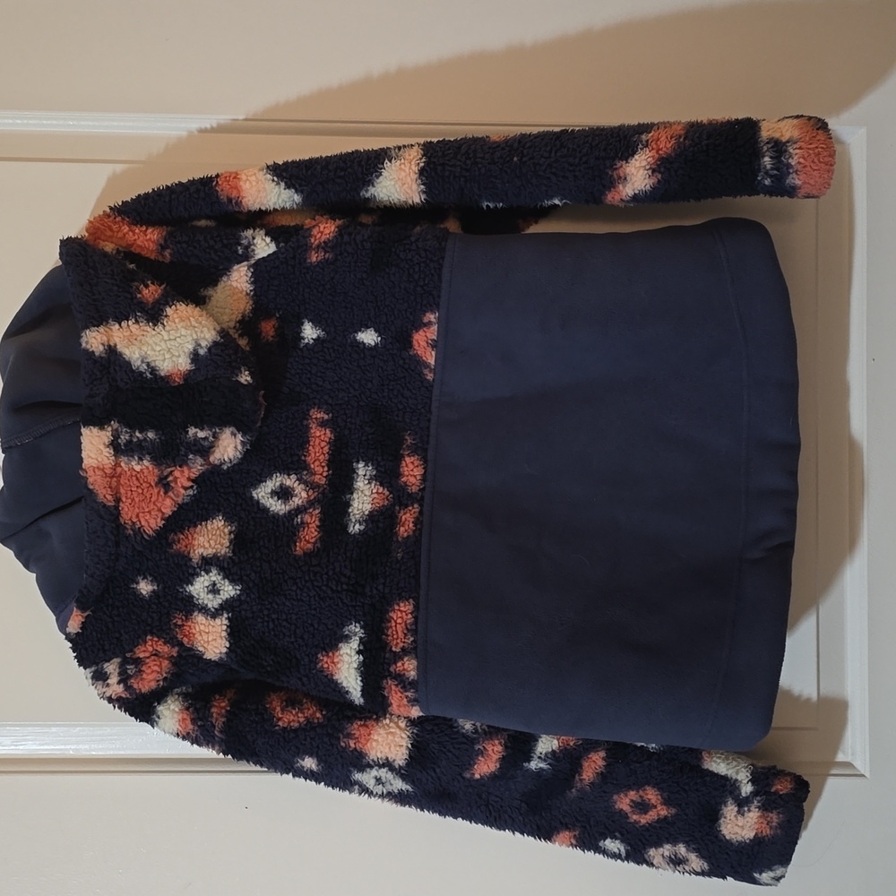 Columbia Women's Blue And Pink Aztec Zip Up Fleece Jacket Medium M - Picture 2 of 7